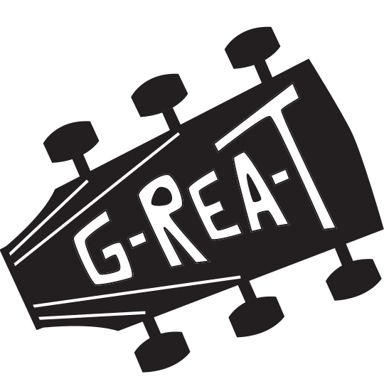 Guitar head with Guitar in Real Time Logo Picture